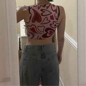 Shein cute heart small crop top